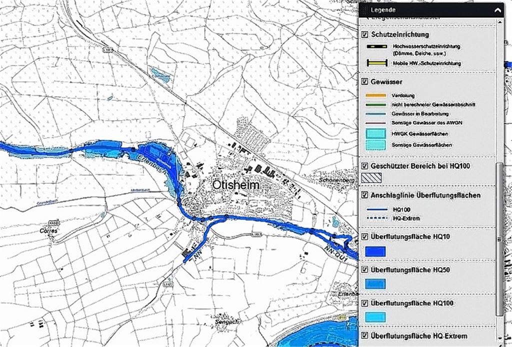 Karten zeigen die Flutgefahr
