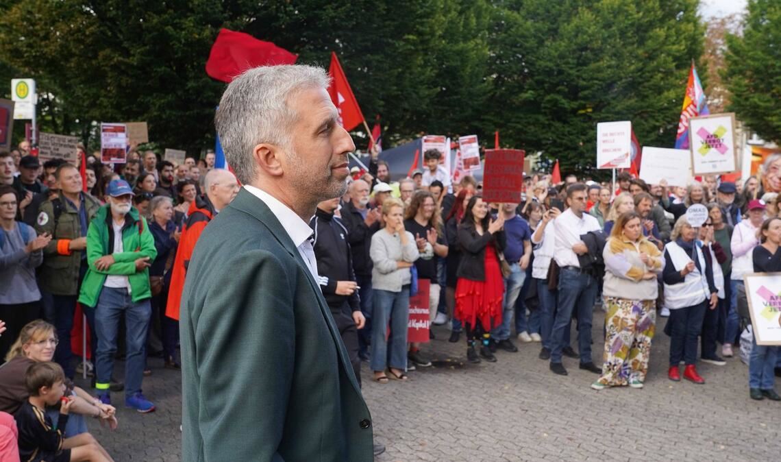 Beklagt die Debattenkultur in Deutschland: Boris Palmer (im Bild vor der Veranstaltung mit AfD-Landeschef Frohnmaier)