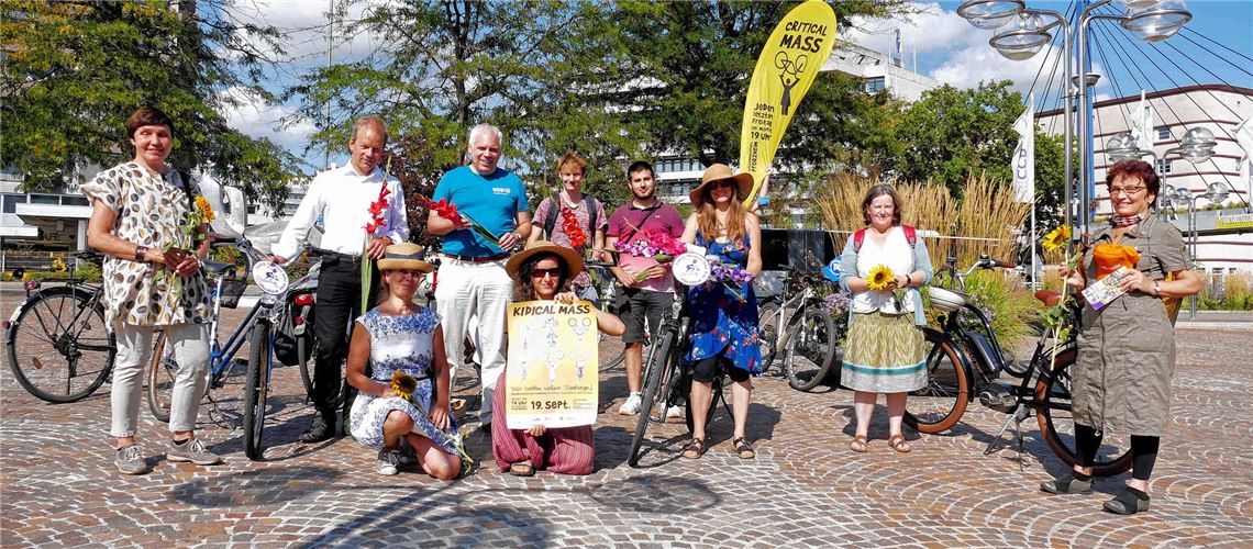 Bereit zum fröhlichen Radeln mit ernstem Hintergrund: Vom 18. bis 20. September findet in Pforzheim das erste „Aktionswochenende zur europäischen Mobilitätswoche“ mit Vertretern mehrerer Organisationen statt. Foto: Roth