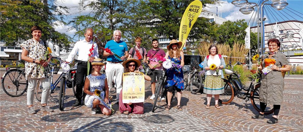 Bereit zum fröhlichen Radeln mit ernstem Hintergrund: Vom 18. bis 20. September findet in Pforzheim das erste „Aktionswochenende zur europäischen Mobilitätswoche“ mit Vertretern mehrerer Organisationen statt. Foto: Roth
