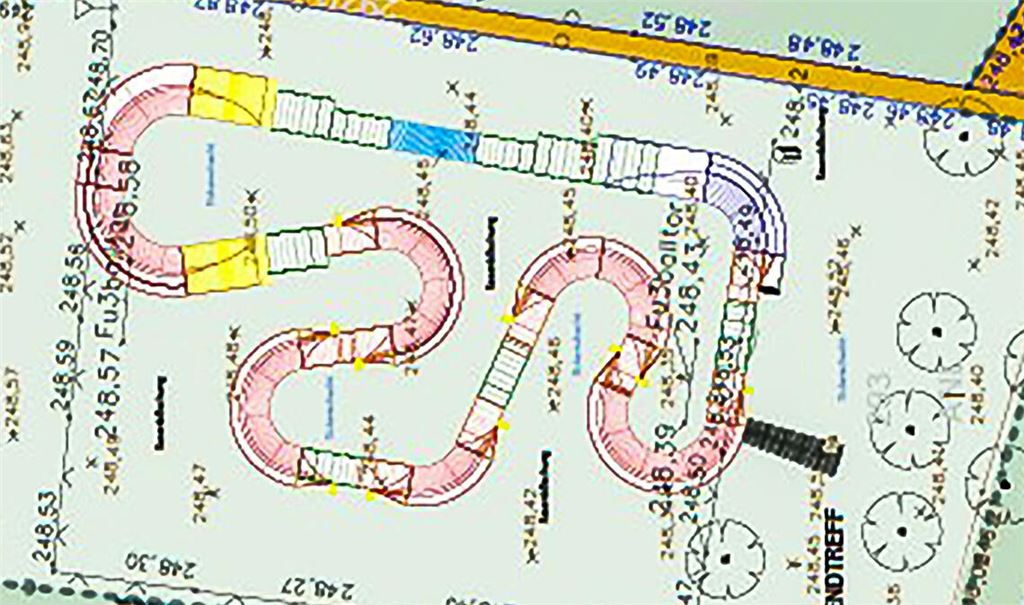 Bevor diese aktuellen Pläne für eine Pumptrackanlage Realität werden können, ist laut Baurechtsbehörde ein Bebauungsplan aufzustellen. Foto: Stahlfeld