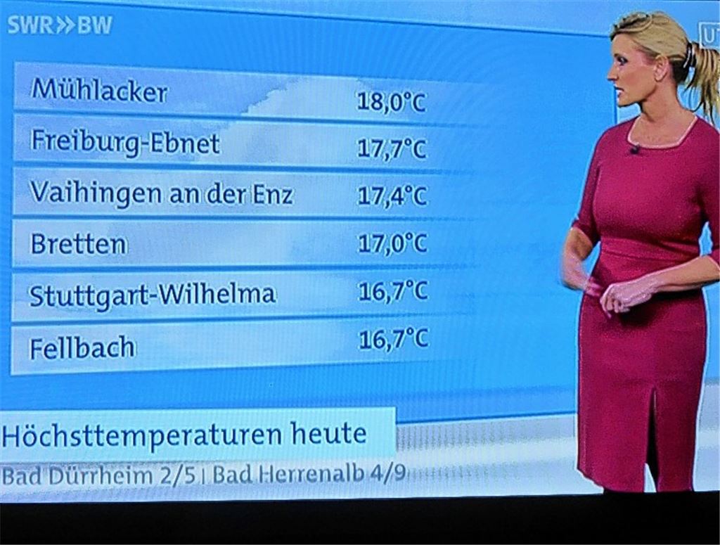 Beweisbild: 18 Grad in Mühlacker.