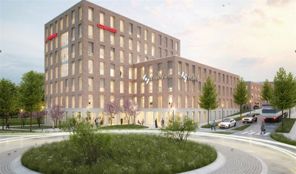 Bezugsfertig soll das neue Craiss-Gebäude im Frühjahr 2026 werden. Grafik: Craiss