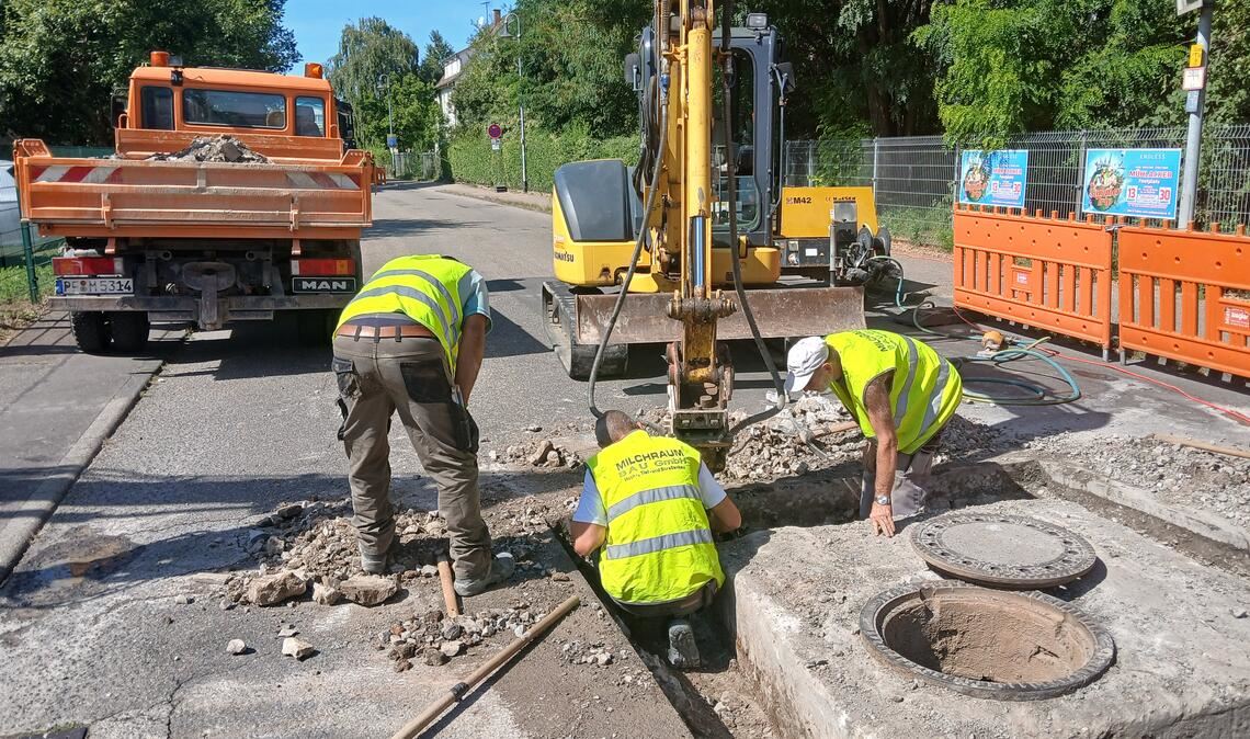 Baustelle auf der Mühlacker Industriestraße sorgt für Wendemanöver
