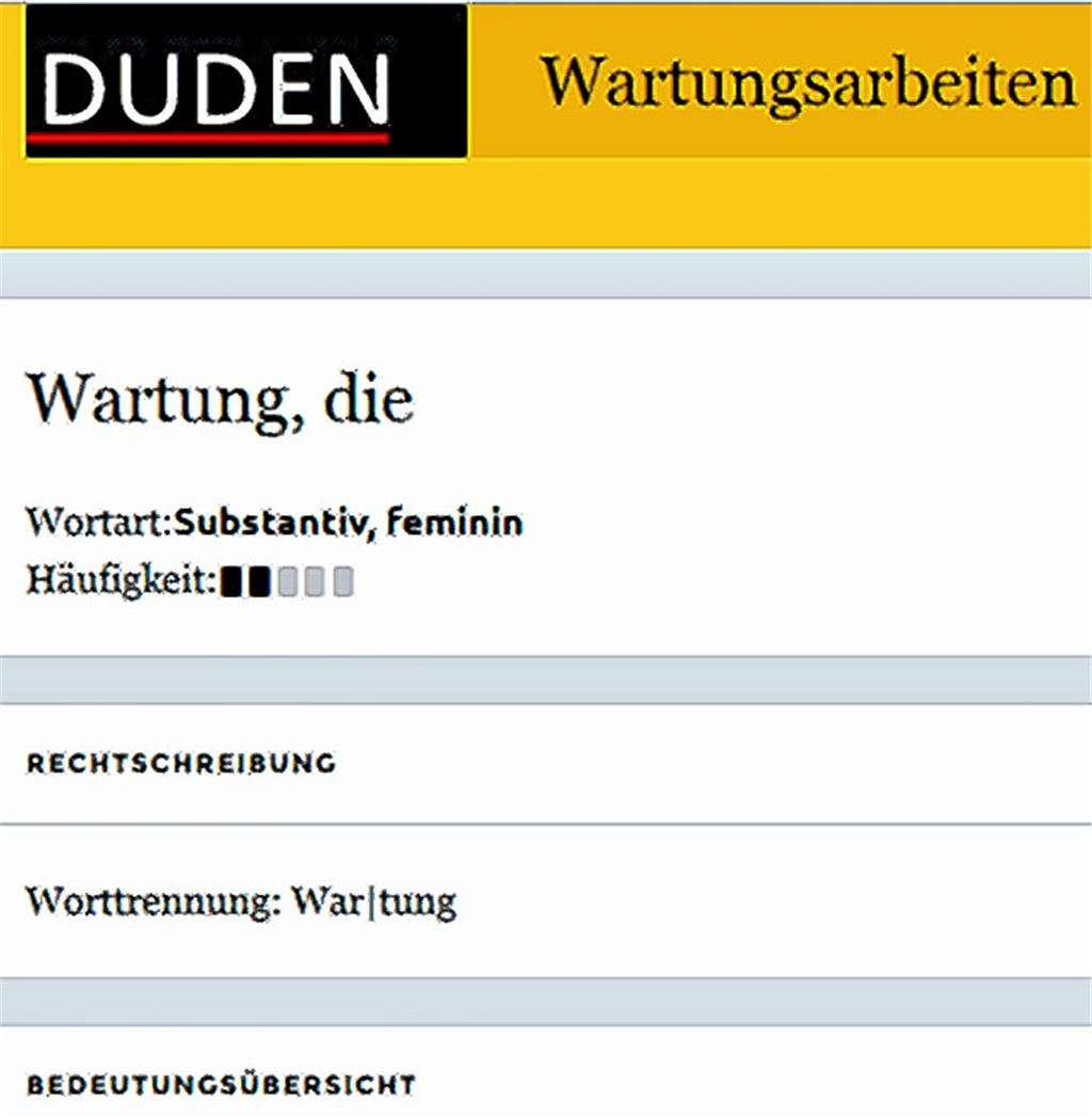 Wartung, die