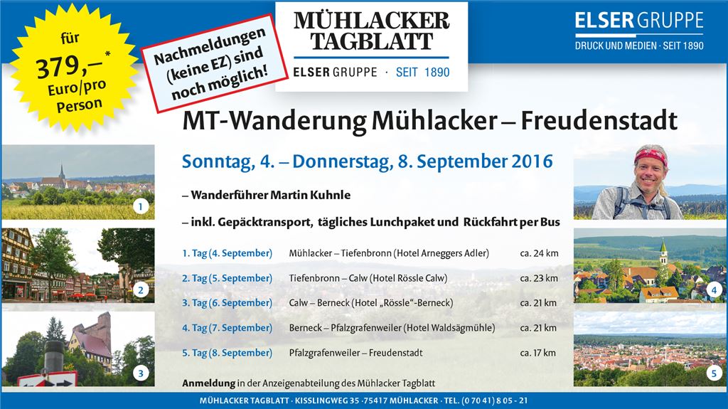 Wanderung mit Martin Kuhnle von Mühlacker nach Freudenstadt