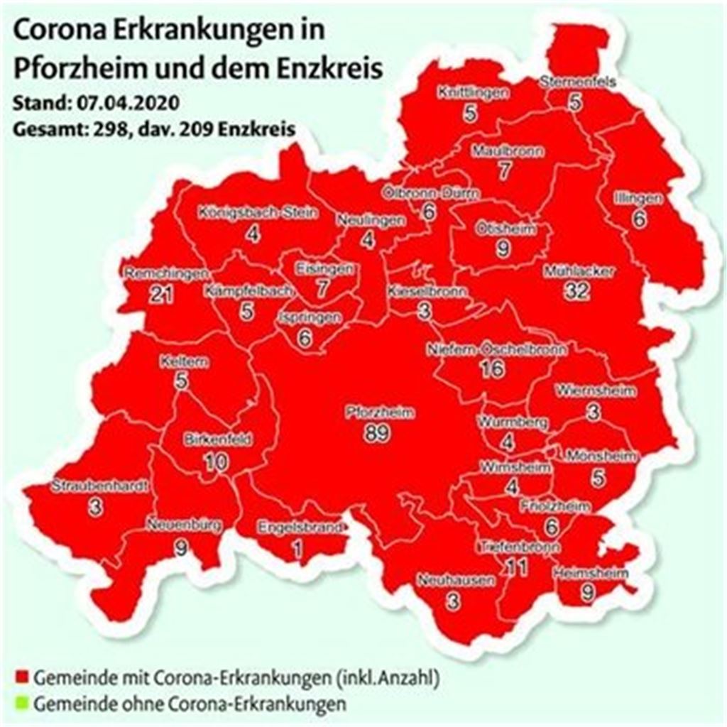 Corona-Zahlen: Karte jetzt ohne grüne Flecken
