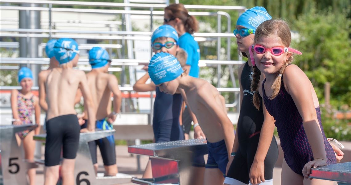 Kids gehen begeistert ins Rennen