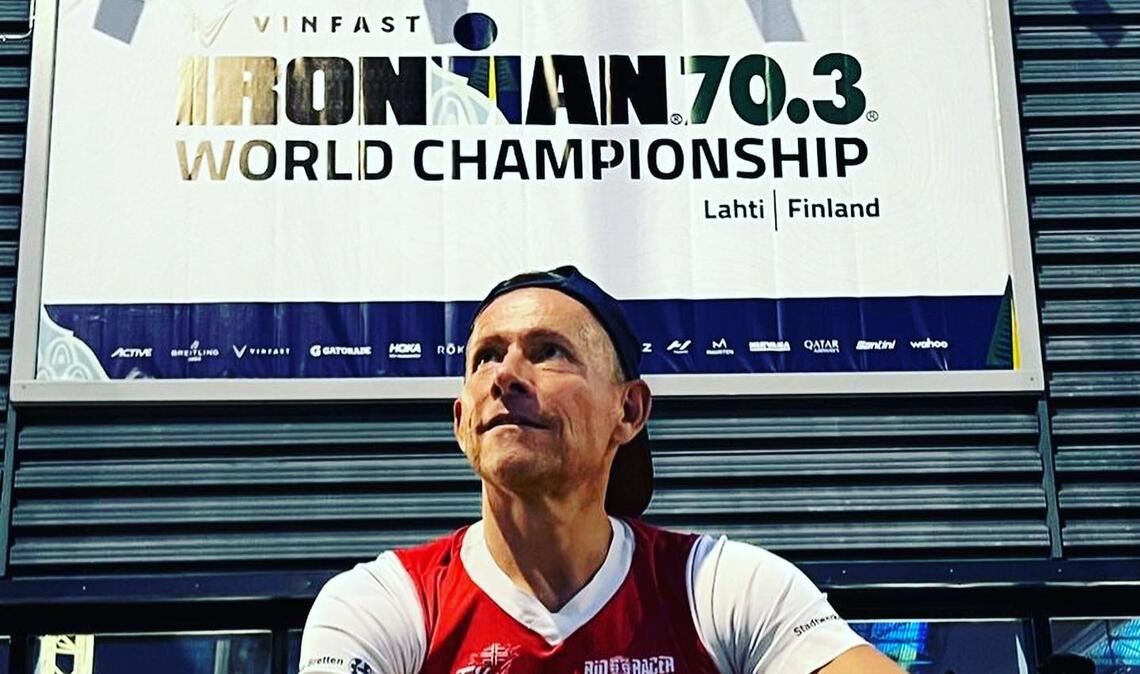 Thomas Fritsch nach der Siegerehrung in Lahti.