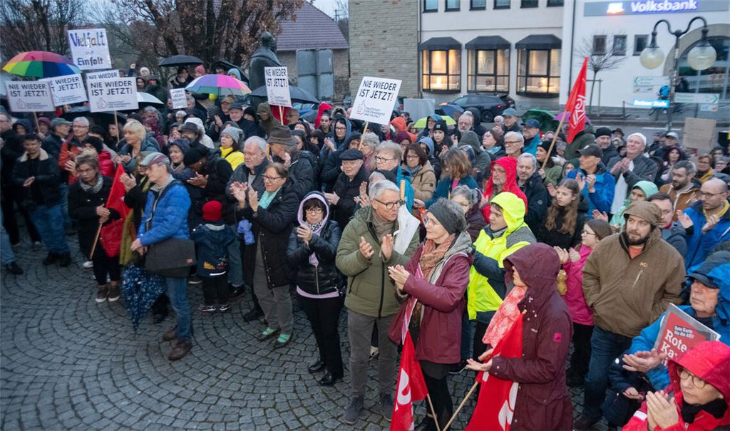 Rund 300 Menschen demonstrieren für die Demokratie