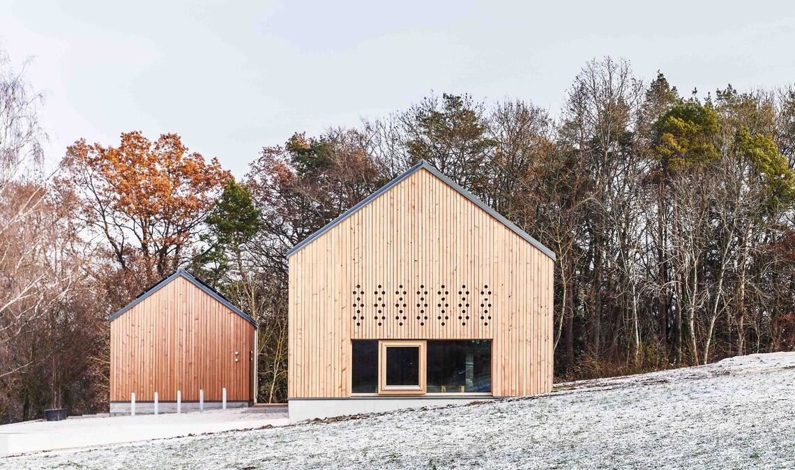 Bildungszentrum in Weil der Stadt, entworfen in Holzbauweise vom Stuttgarter Büro lohrmannarchitekten.