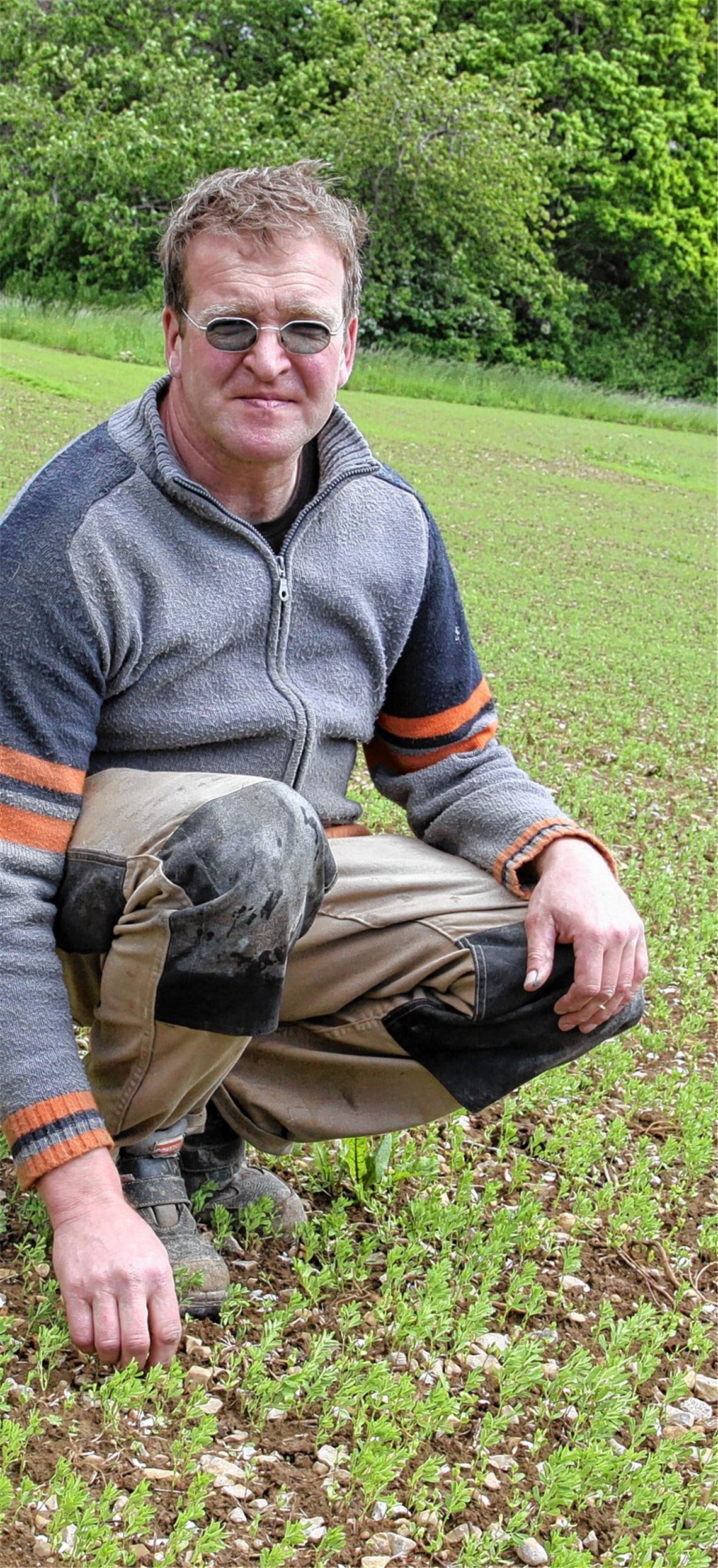 Bio-Landwirt Frank Bäuerle pflanzt in diesem Jahr zum ersten Mal Linsen an.