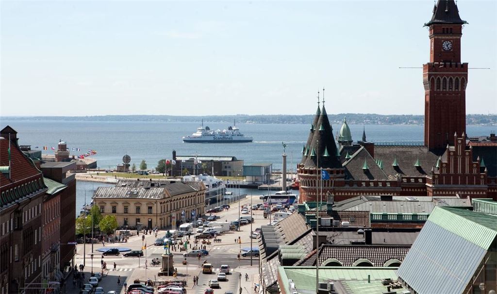 Blick auf den Hafen von Helsingborg, dem Einfallstor für Drogen nach Schweden.