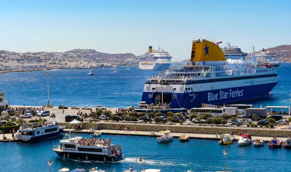 Blick auf den Hafen von Mykonos in der Ägäis. Die Hoheitsrechte über Teile des Meeresgebiets sind seit Langem umstritten.