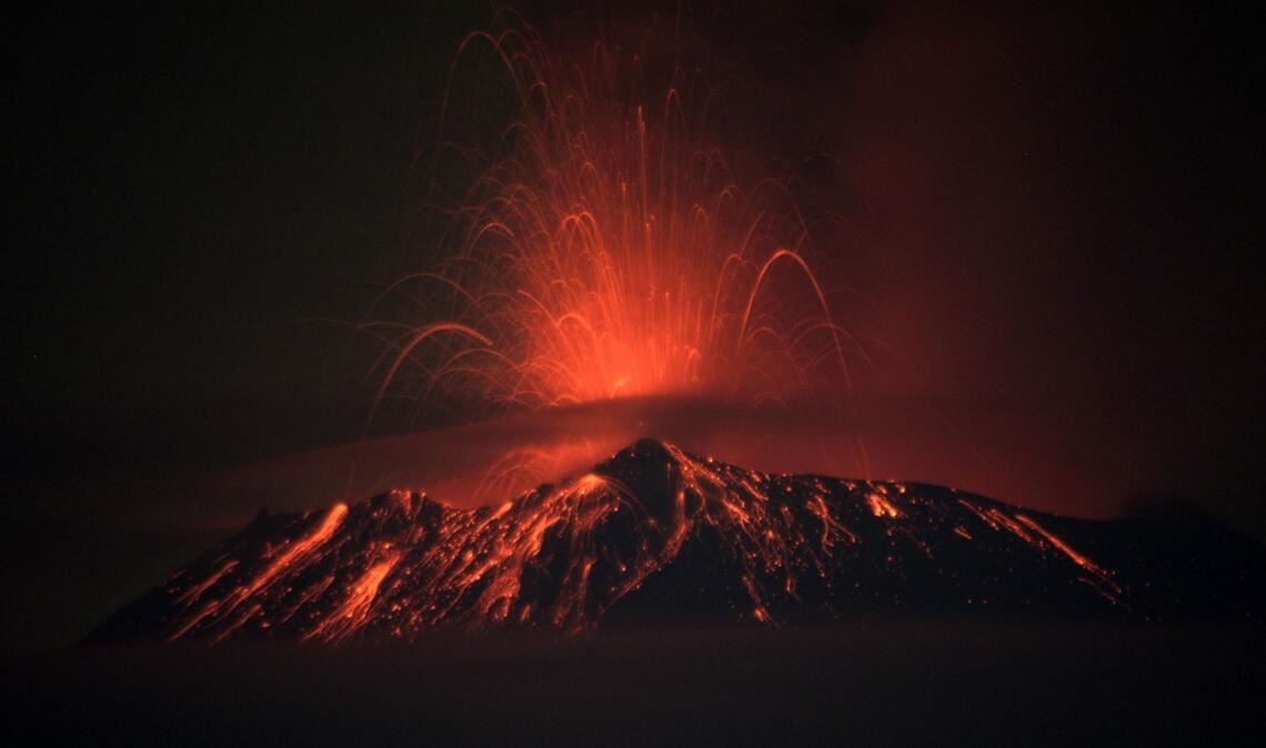 Blick auf den Vulkan Popocatepetl am 20. Mai 2023.
