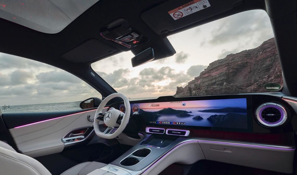 Blick in den Innenraum des elektrischen GLC.