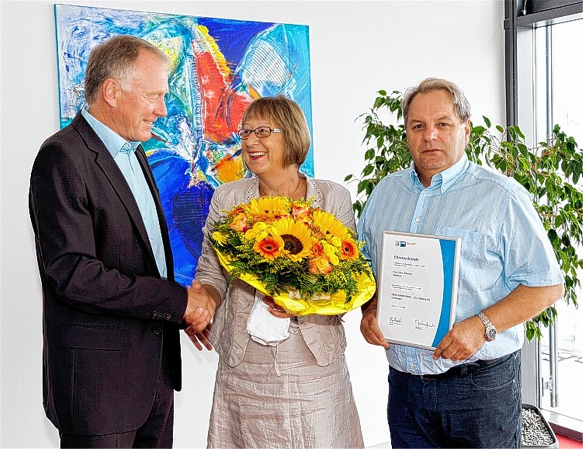 Blumen zum Arbeitsjubiläum. Foto: privat