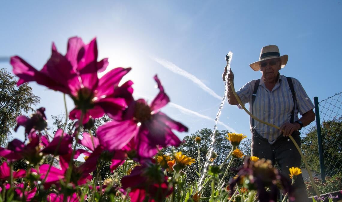 Blumengießen ist am Vatertag erlaubt.