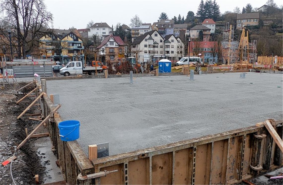 Bodenplatte für Gastronomiebetrieb auf dem Gartenschaugelände. Foto: privat