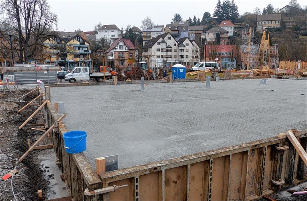Bodenplatte für Gastronomiebetrieb auf dem Gartenschaugelände. Foto: privat