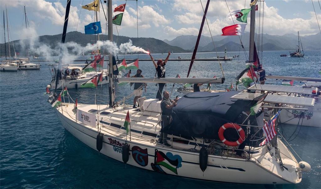 Boote der «Global Sumud Flotilla» verlassen den Hafen von Marmaris in der Türkei in Richtung Gaza.