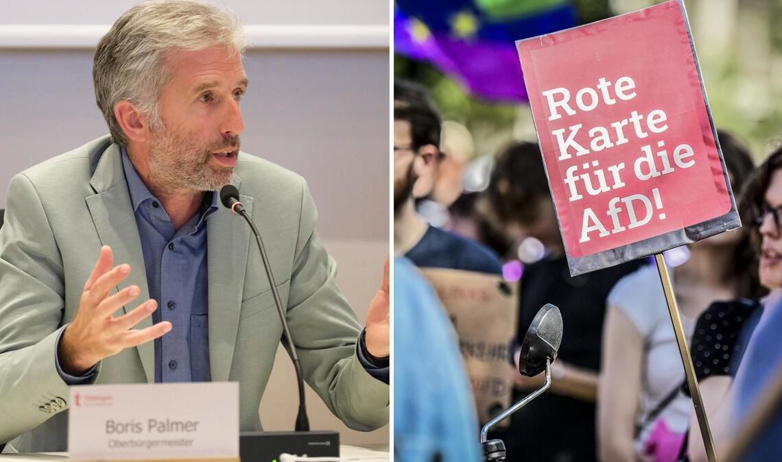 Boris Palmer hätte gerne auch zu den Demonstranten gesprochen. „Ich bin gegen die AfD.“