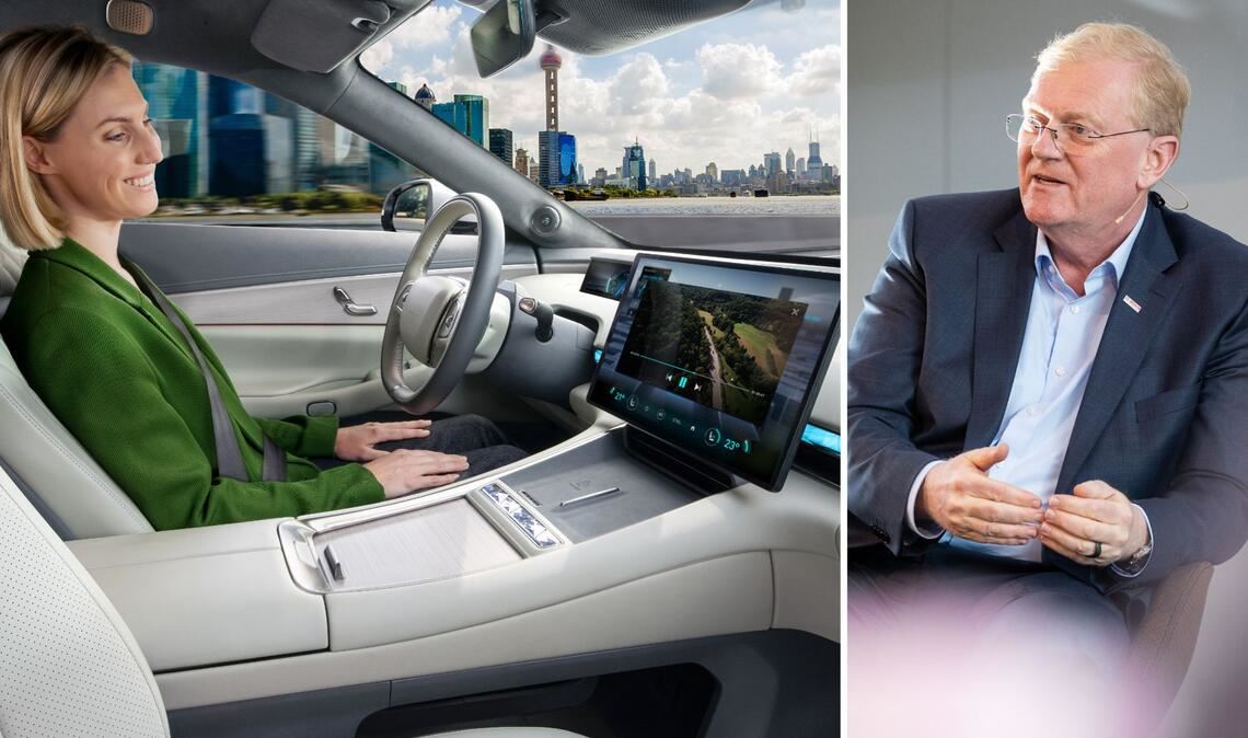 Bosch um CEO Stefan Hartung arbeitet unter anderem an Level-3-Fahrfunktionen. Bei dieser Stufe darf man während der Fahrt den Blick von der Straße nehmen. Auch die Hände müssen nicht mehr am Lenkrad sein.