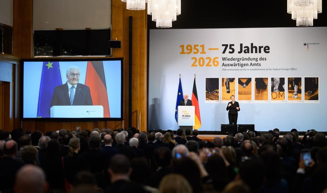 Bundespräsident Frank-Walter Steinmeier appelliert an die Mitarbeiter des Auswärtigen Amts: Verlieren Sie den Kompass nicht.