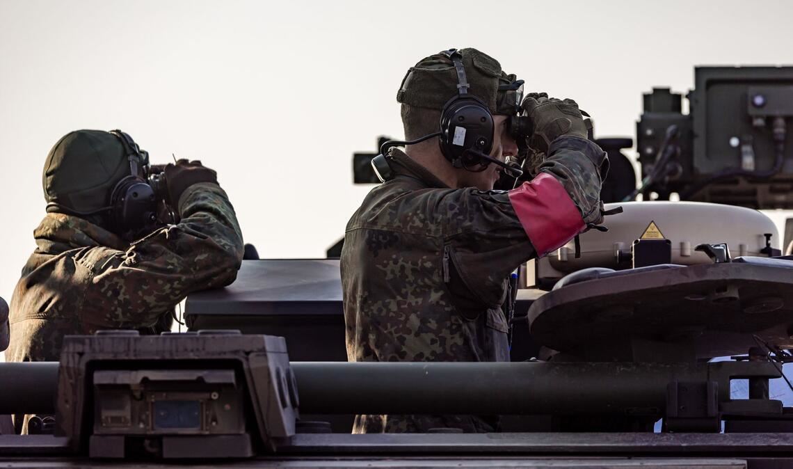 Bundeswehrsoldaten auf einer Übung.