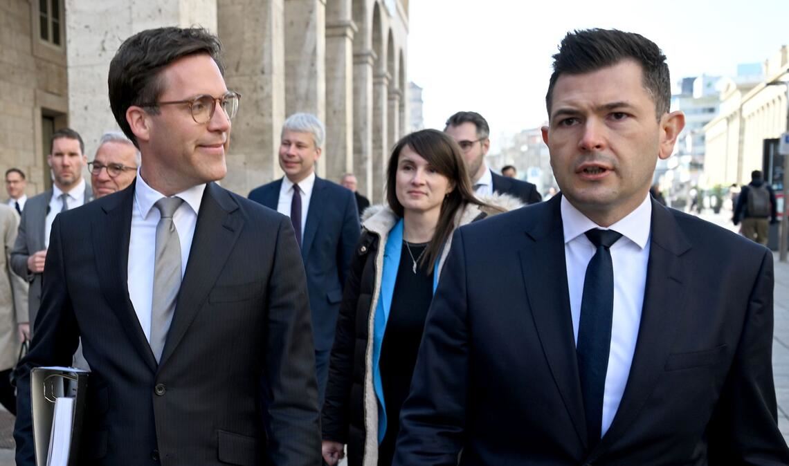 CDU-Generalsekretär Tobias Vogt (rechts) hat allerbeste Chancen, Manuel Hagel (links) als Fraktionschef im Landtag zu beerben.