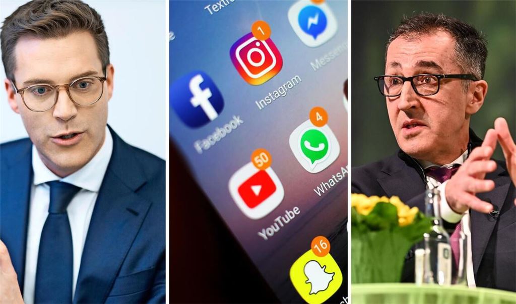 CDU-Spitzenkandidat Manuel Hagel ist gegen ein Social-Media-Verbot, sein Konkrahent Cem Özdemir von den Grünen dafür.