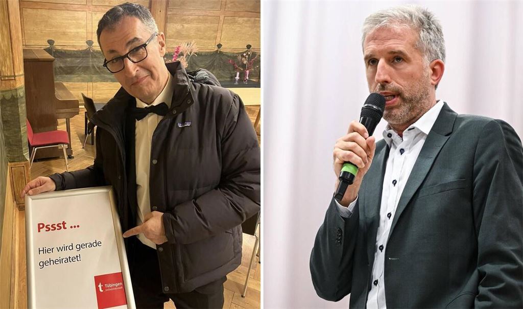 Cem Özdemir hat am Valentinstag um kurz nach Mitternacht Flavia Zaka geheiratet, Boris Palmer machte es in seiner Rolle als Standesbeamter möglich.