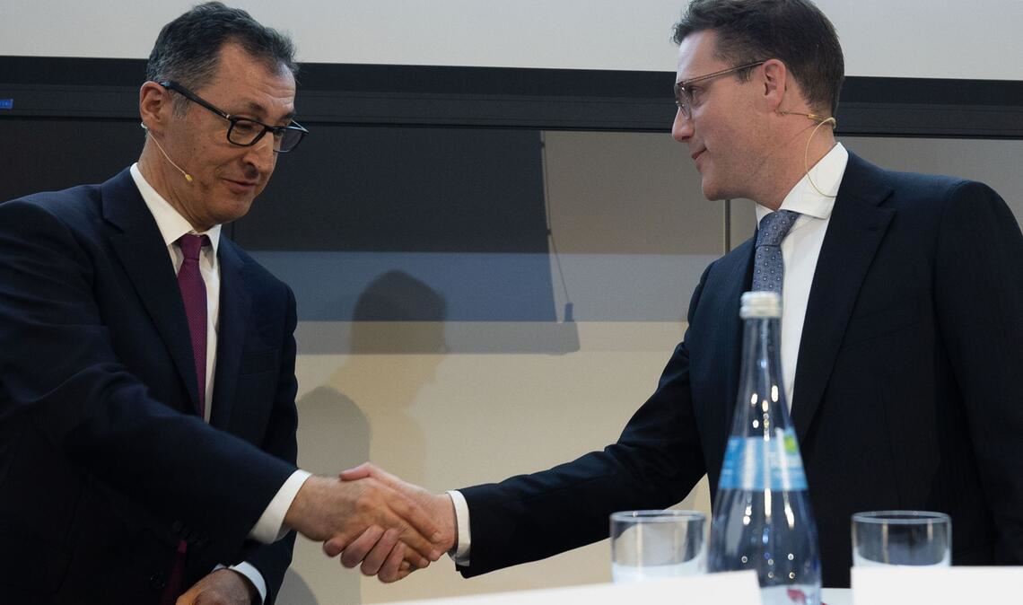 Cem Özdemir und Manuel Hagel bei einer Podiumsdiskussion unserer Zeitung.