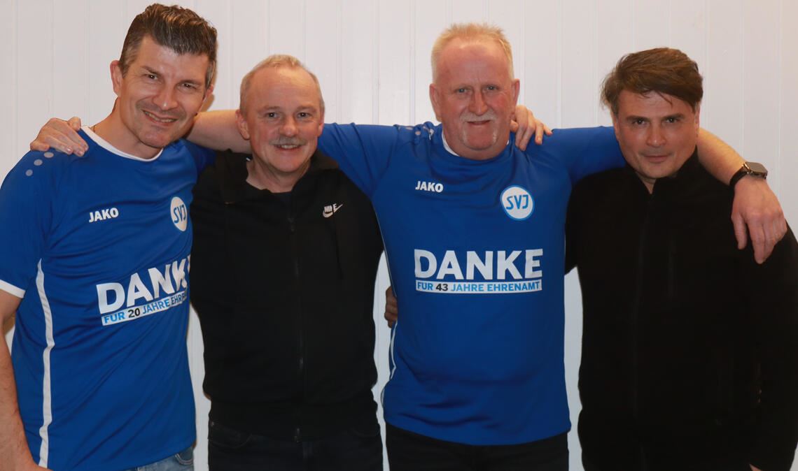 Christian Gruica (v.li.), Frank Müller, Herbert Rau und Giuseppe Moncada haben sich große Verdienste um den SVI erworben. Foto: p