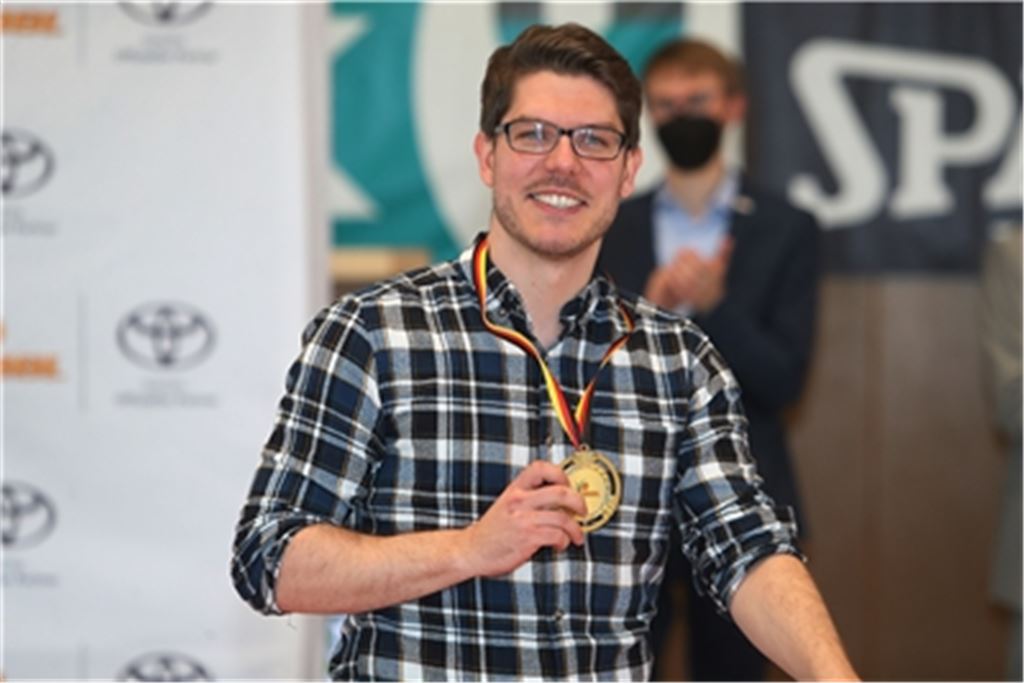 Christian Hergenröther nach dem Gewinn des deutschen Meister-Titels. Foto: rub