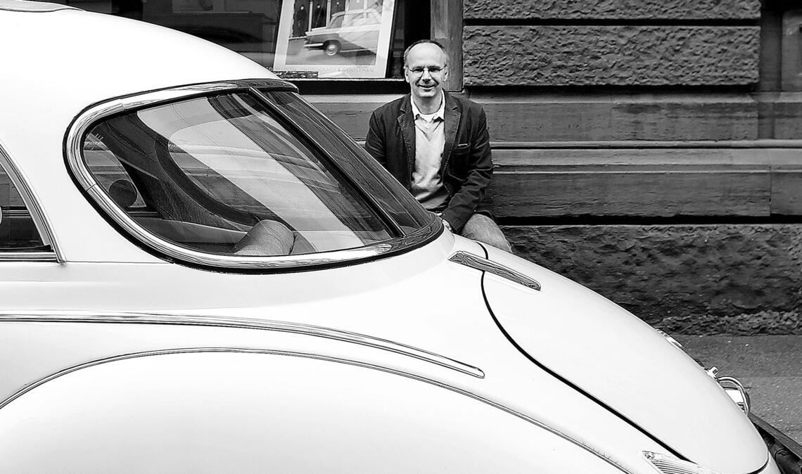 Christof Baumann und sein großer DKW 1000S, von dem er 2017 Abschied genommen hat.