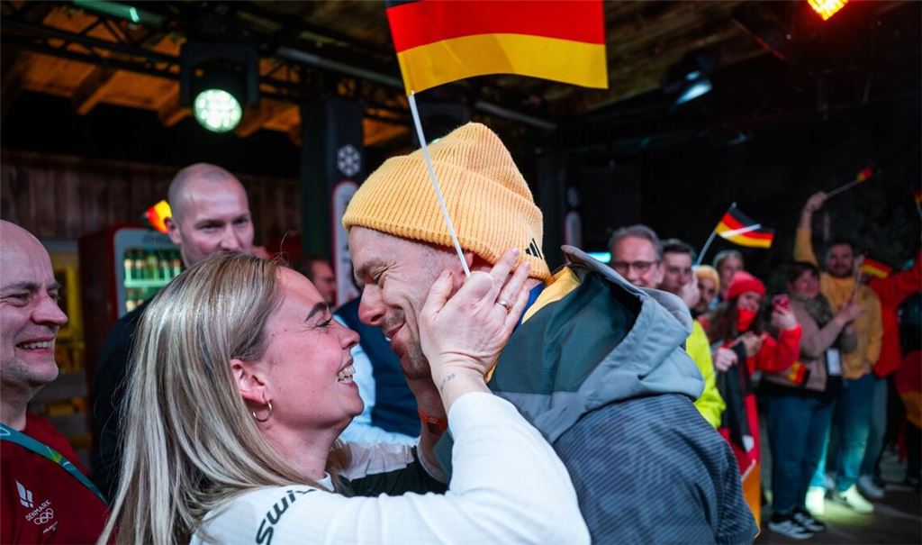 Christopher Grotheer mit seiner Frau Mary-Ann beim Empfang im Deutschen Haus in Cortina d’Ampezzo.  