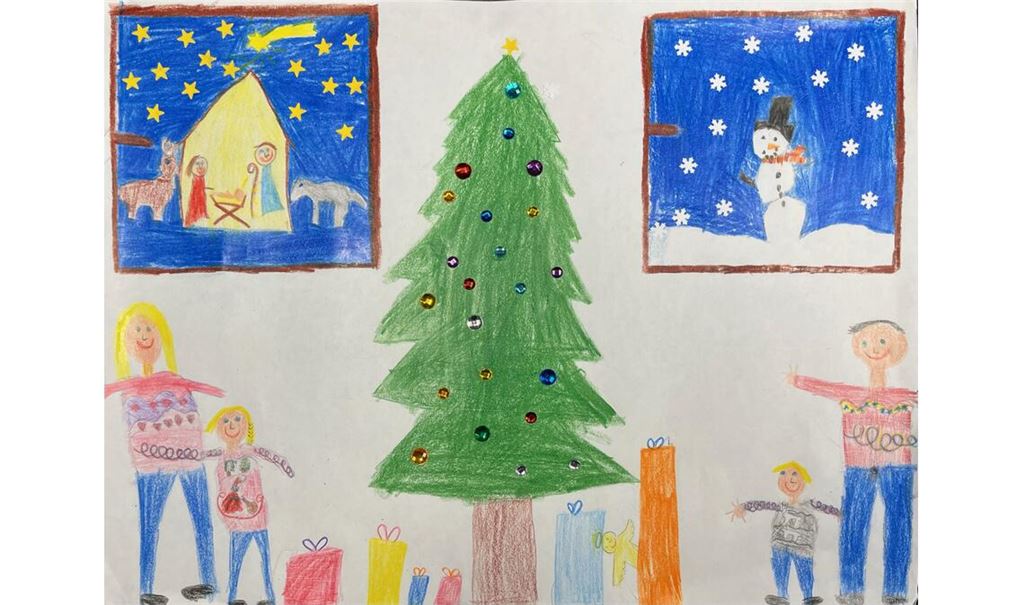 Clara Bayrl hat bei der Weihnachtsmalaktion 2023 dieses Bild eingereicht, das Lust auf die Festtage weckt. Foto: Archiv