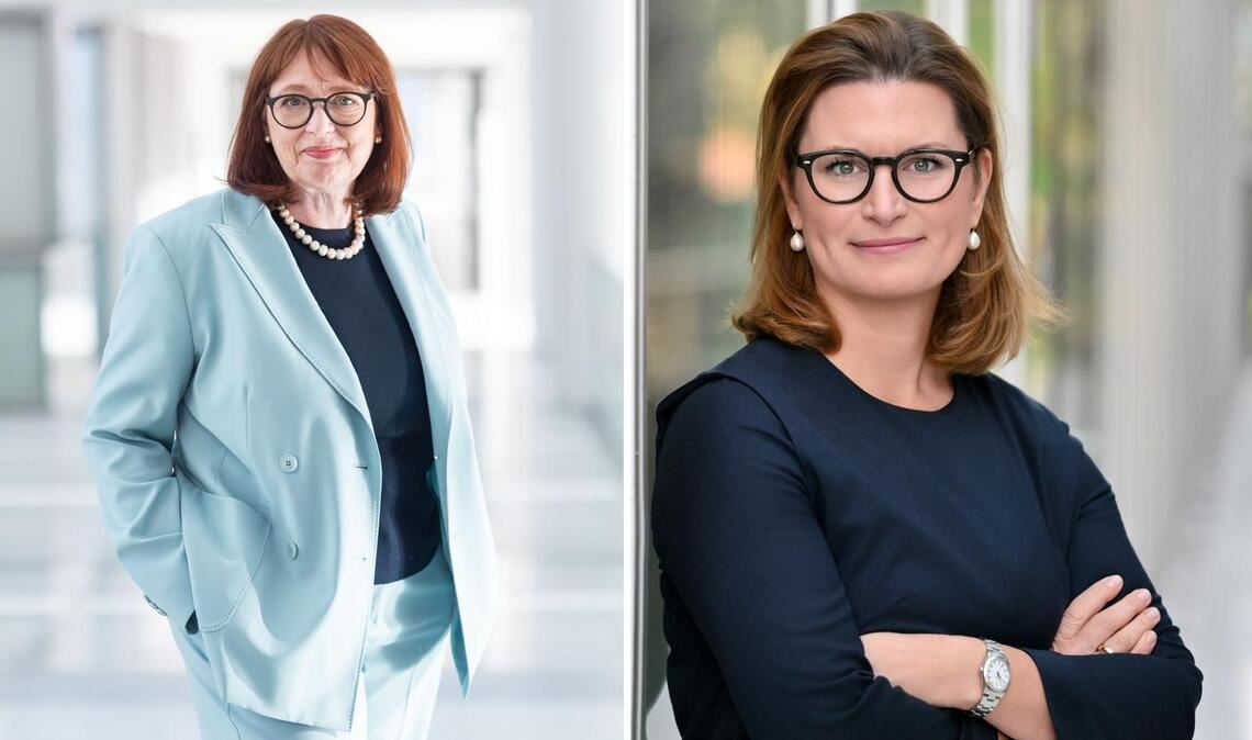 Colette Rückert-Hennen (links) scheidet vorzeitig aus dem EnBW-Vorstand. Ihre Nachfolgerin als Personalchefin: Charlotte Beissel.