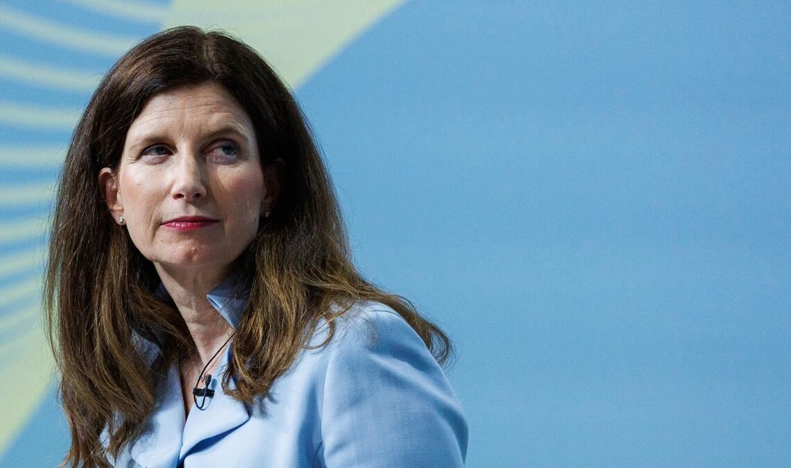 Commerzbank-Chefin Bettina Orlopp will die Eigenständigkeit des Instituts verteidigen. (Archivbild)