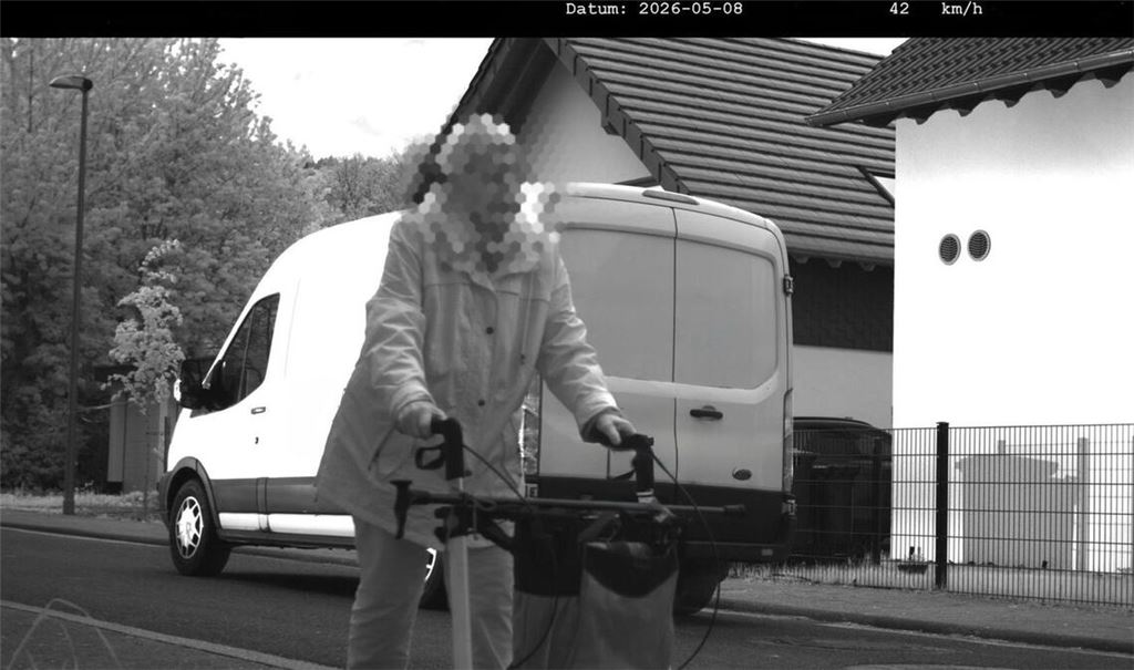 Da das Kennzeichen des Wagens verdeckt ist, kommt der Fahrer ungeschoren davon.