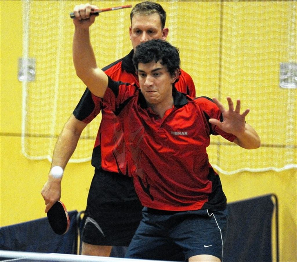 Daniel Betz (vorne, mit Doppelpartner Alexander Henning) ist aus dem eigenen Nachwuchs ins erste Herrenteam der TTR Diefenbach gerückt. In der Jugend des Vereins gibt es noch weitere Spieler mit Potenzial. Foto: Fotomoment