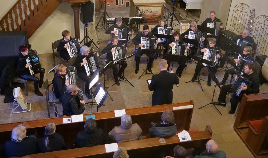 Das Akkordeonorchester Animato aus Flacht gastiert am Sonntagabend in der Ulrichskirche Schützingen. Foto: Friedrich
