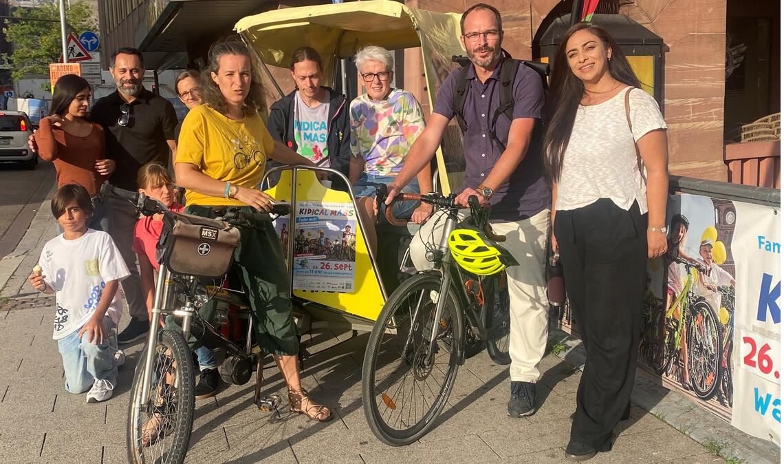 Das Aktionsbündnis Kidical Mass wirbt für Verbesserungen für Radler. Foto: Weber