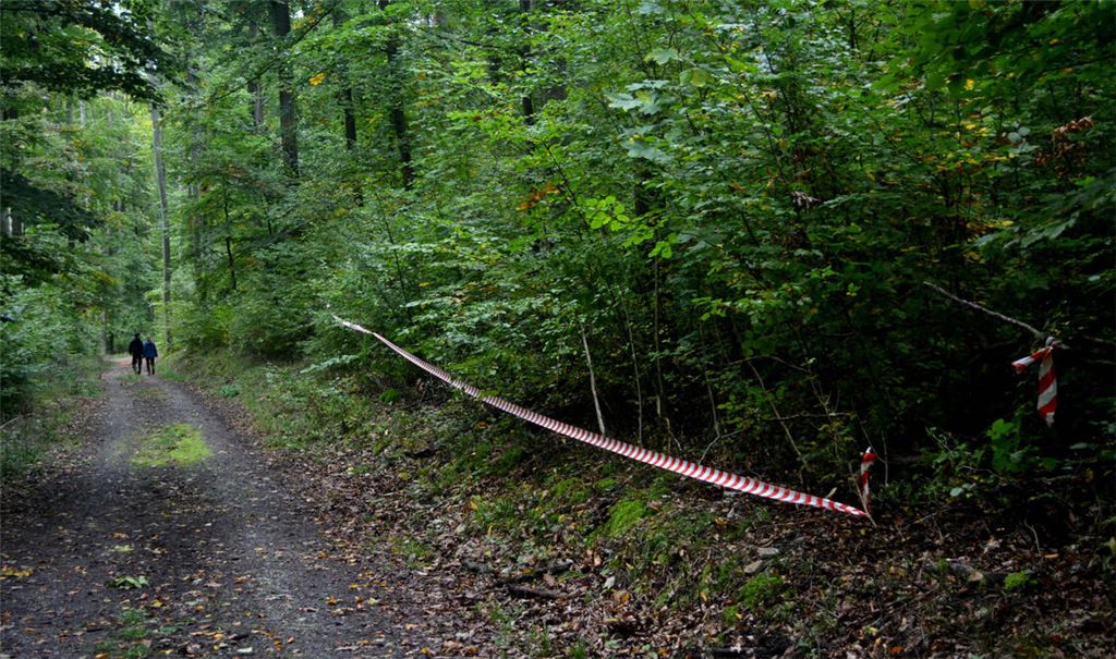 Das Band zeigt die Länge eines möglichen Fundaments. Foto: Stahlfeld