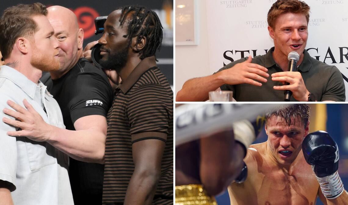 Deshalb blickt Boxer Simon Zachenhuber gespannt nach Las Vegas Das Duell in Las Vegas zwischen Saul „Canelo“ Alvarez (li.) und Terence Crawford interessiert auch den Stuttgarter Supermittelgewichtler Simon Zachenhuber (Bilder rechts) brennend.