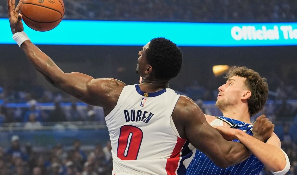 Das Duell zwischen Orlando und Detroit war hart umkämpft.