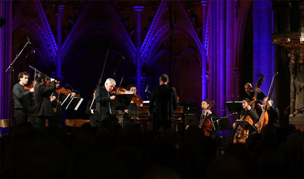 Das Ensemble Le Concert de l’Hostel Dieu in der Johanneskirche am Stuttgarter Feuersee.
