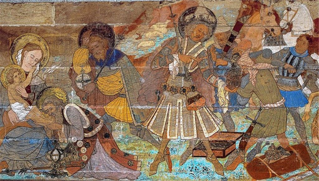 Das Fresko aus dem Jahr 1424 (Ausschnitt) ist dem Besuch der Heiligen Drei Könige im Stall zu Bethlehem gewidmet.privat