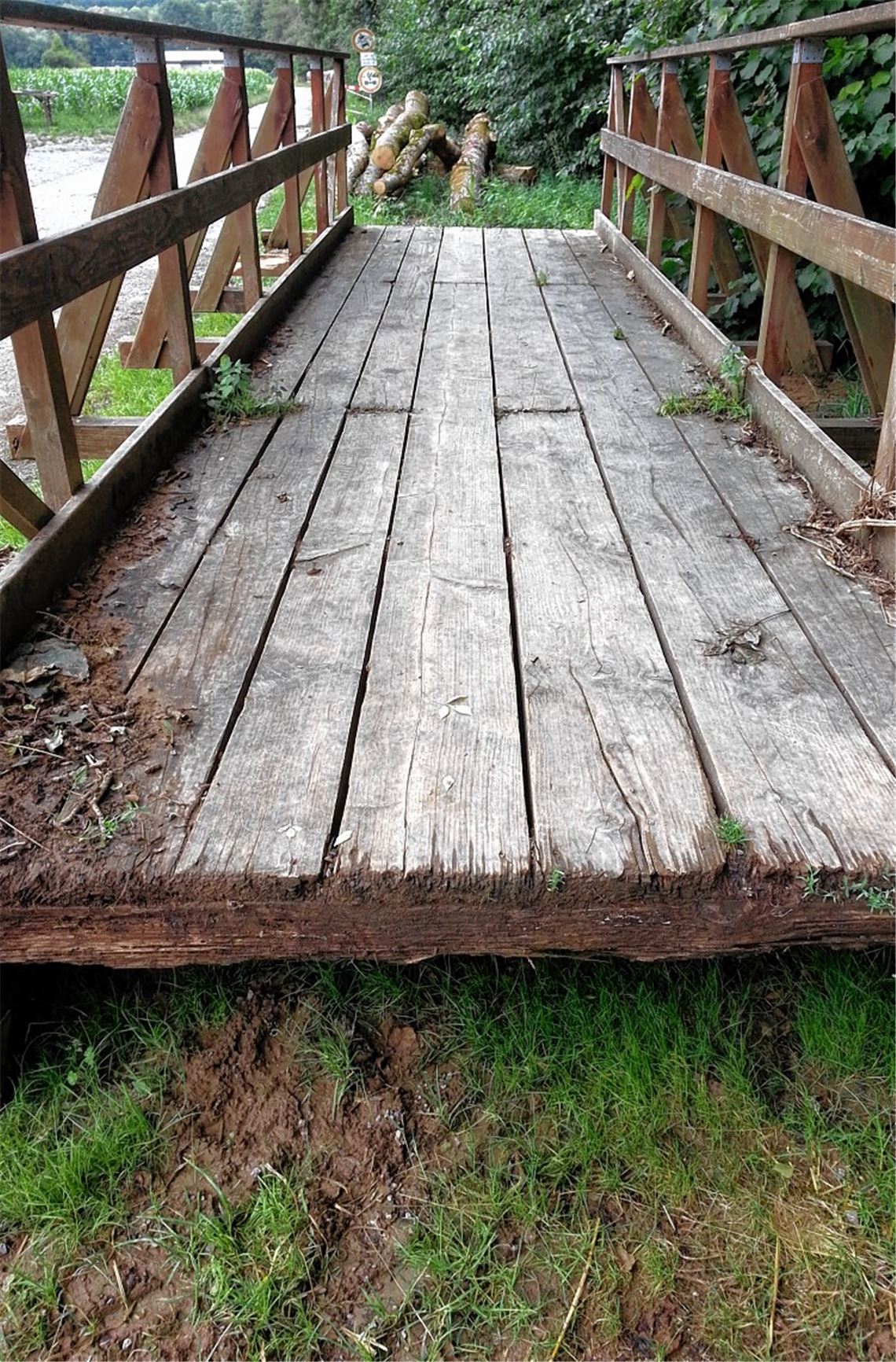 Das Holz ist an verschiedenen Stellen morsch.